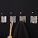 YIGII 4 Piece z206 Coat Robe Hook Rail Bathroom Wall 3m Self Adhesive Brushed Sus304 Stainless Steel Towel Hooks