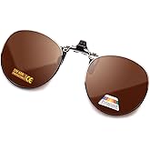 JO Polarized Clip-On Sunglasses UV400 Anti-Glare Lenses with Metal Frame Round