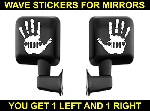 Jeep Wave Vinyl Sticker Decals for Mirrors / You Choose Color / wrangler cherokee libery CJ TJ MJ YJ JK CJ5 CJ7 CJ3 XJ WJ (white)
