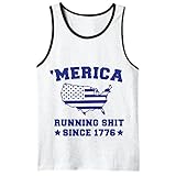 Merica Running Shit Since 1776 Mens Tank Top