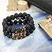 Udalyn 3PCS 12mm Tiger Eye Beaded Bracelets Lava Rock Bracelets Yoga Energy Bracelet Elastic