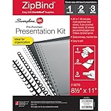 Swingline GBC ZipBind Pre-Punched Presentation Kit, Spines, Covers & Paper Included (26007)