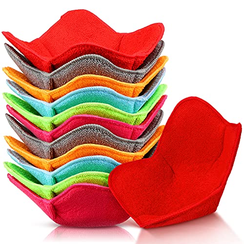 Photo 1 of 12 Pieces Microwave Safe Bowl Holders Polyester Hot Bowl Holder Protect Your Hands from Hot Dishes for Heating Soup, Leftover Food, Meals (Assorted Colors)