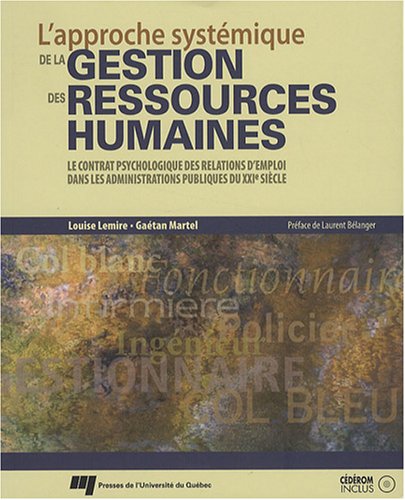 APPROCHE SYSTEMIQUE DE LA GESTION DES RESSOURCES HUMAINES by LEMIRE/MARTEL