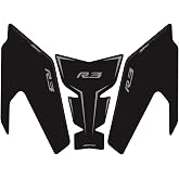 TZMAPU Motorcycle Fuel Tank Protector For Yamaha R3 Fuel Tank Pad Non-Slip Gas Tank Sticker Set Rubber Protection Pad (Black)