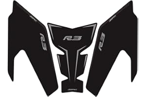 TZMAPU Motorcycle Fuel Tank Protector For Yamaha R3 Fuel Tank Pad Non-Slip Gas Tank Sticker Set Rubber Protection Pad (Black)
