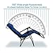 PV Padded Zero Gravity Lounge Chair Patio Adjustable Reclining with Cup Holder for Outdoor Yard Porch Navy Blue