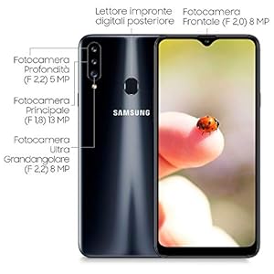 SAMSUNG Galaxy A20s, Smartphone, Display 6.5" HD+, 3 Fotocamere Posteriori, 32 GB Espandibili, RAM 3 GB, Batteria 4000 mAh, 4G, Dual Sim, Android 10, 183 g, [Versione Italiana], Nero - immagine 5