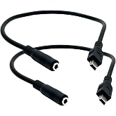 Seadream 3.5mm Female to 5 Pin Mini USB Male Microphone Adapter Cable; 2Pack Mini USB Male to 3.5mm Audio Cable Mic Cord TRRS 4-Pole