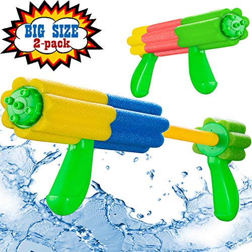Aouker Water Blaster Gun Foam Soaker Water Pump Shooter, Light Weight Squirt Guns Swimming Pool Beach Water Fighting Toys for Kids and Adults, 2 Pack
