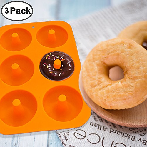Silicone Donut Baking Pan, IHUIXINHE 6Cavity NonStick, BPA Free Donut