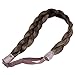 Ty.Hermenlisa Chunky Synthetic Hair Braided Headband Classic Wide Plaited Braids Elastic Stretch 3 strands Hairpiece Women Beauty Accessory, 50g, Chestnut Brown
