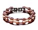 Mealguet Jewelry Unisex Stainless Steel Motorcycle Biker Chain Link Bracelets with Rhinestones, 6 Colors