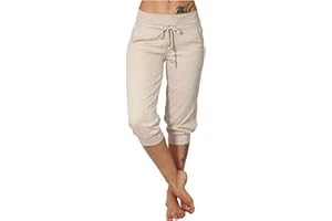 Capri Pants for Women Cropped Joggers 2024 Summer Workout Shorts Ladies Casual Drawstring Capris Sweatpants