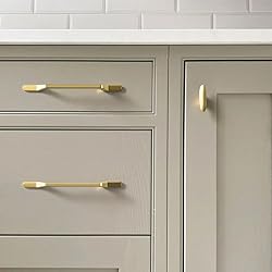 Goo-Ki 6 Pack Brushed Brass Cabinet Handle Drawer
