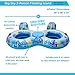 Big Sky Inflatable Pool Floats with Cooler for 2 Adults - Two Person Water Float with Built-in Coolers and Cup Holders - Blow-Up Family Inner Tubes for Lake, Beach, or Boats - Floating Tube