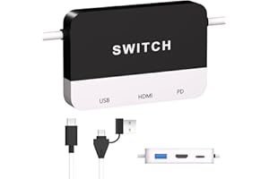 2 in 1 Switch TV Docking Station and Switch PC Capture Card for Nintendo Switch, 1080P 60FPS, Recommended Uses for Switch/PC/