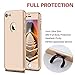 iPhone 7 Case,Lavince Full Body Protection Hard Slim Premium Cover[Dual Layer][Slim Fit] with Tempered Glass Screen Protector for iPhone 7 4.7inch(Luxury Gold)
