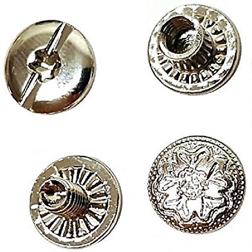 10 Pack of 3/8" Premium Nickel Over Brass Floral Chicago Screw Fasteners