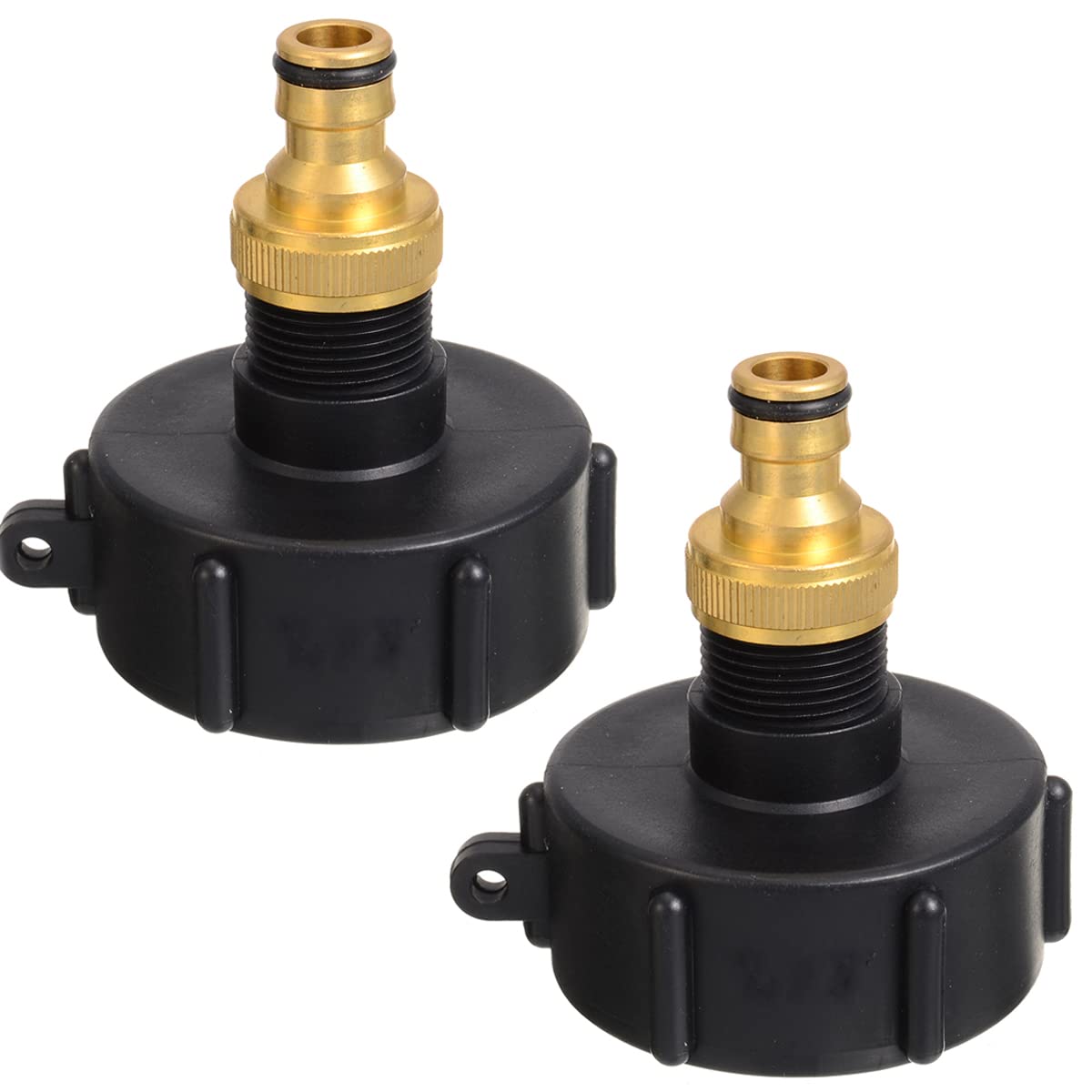 TopHomer 2 Pack IBC Tank Adapter, Pipe Tap Cap Joint S60X6 Coarse Threaded Water Containers Fitting Kits for IBC Ton Valve