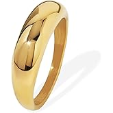 BENIQUE Gold Silver Signet Ring For Women Men, Pinky Statement Hexagon Sun Signet, Non-Tarnish 18K Gold Plated Stainless Steel Comfort Fit Size 4 5 6 7 8 9 10
