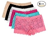 Barbra's 6 Pack of Women's Plus Size Lace Boyshort Panties (5XL)