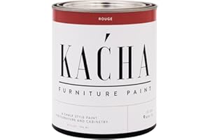 Kacha Furniture Paint | Red Chalk Style Paint for Furniture, Cabinets, and Crafts | Quart - 32 oz | Rouge | Low VOC | Matte | (Topcoat Required)