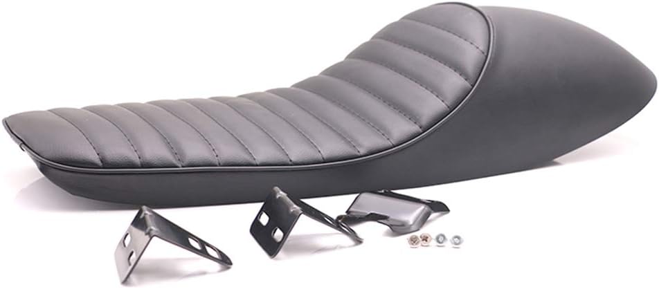 Motorcycle Universal Vintage Hump Saddle Seat Cafe Racer For Honda CB 100 200T 350 400 550 750 SR400 (Black)