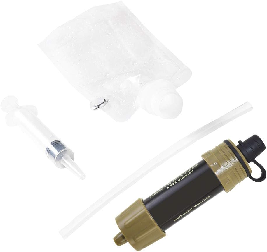 Lixada Water Filter Straw with 5000L Filtration 0.01 Micron Purifier Survival Gear for Hiking, Camping, Travel, Emergency : Sports & Outdoors