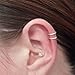 OUFER Body Piercing Jewelry 16 Gauge Clear Heart CZ Left Closure Daith Cartilage Earring Heart Tragus Earrings Piercing (Rose Gold Clear)