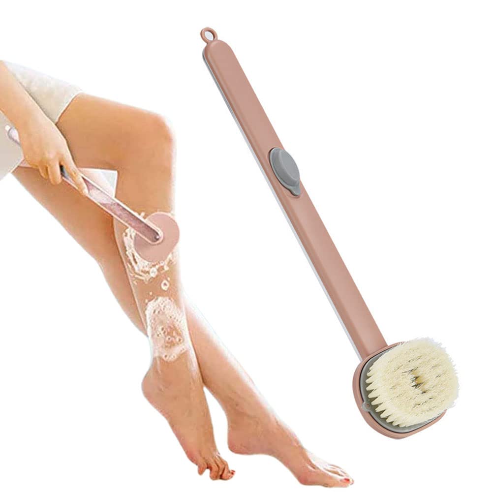 Sahgsa Long Handle Bath Brush with Soap Dispenser, Removable Shower Brush, Back Brush, Body Washer, Exfoliating, Deep Cleansing, Massaging, Blood Circulation