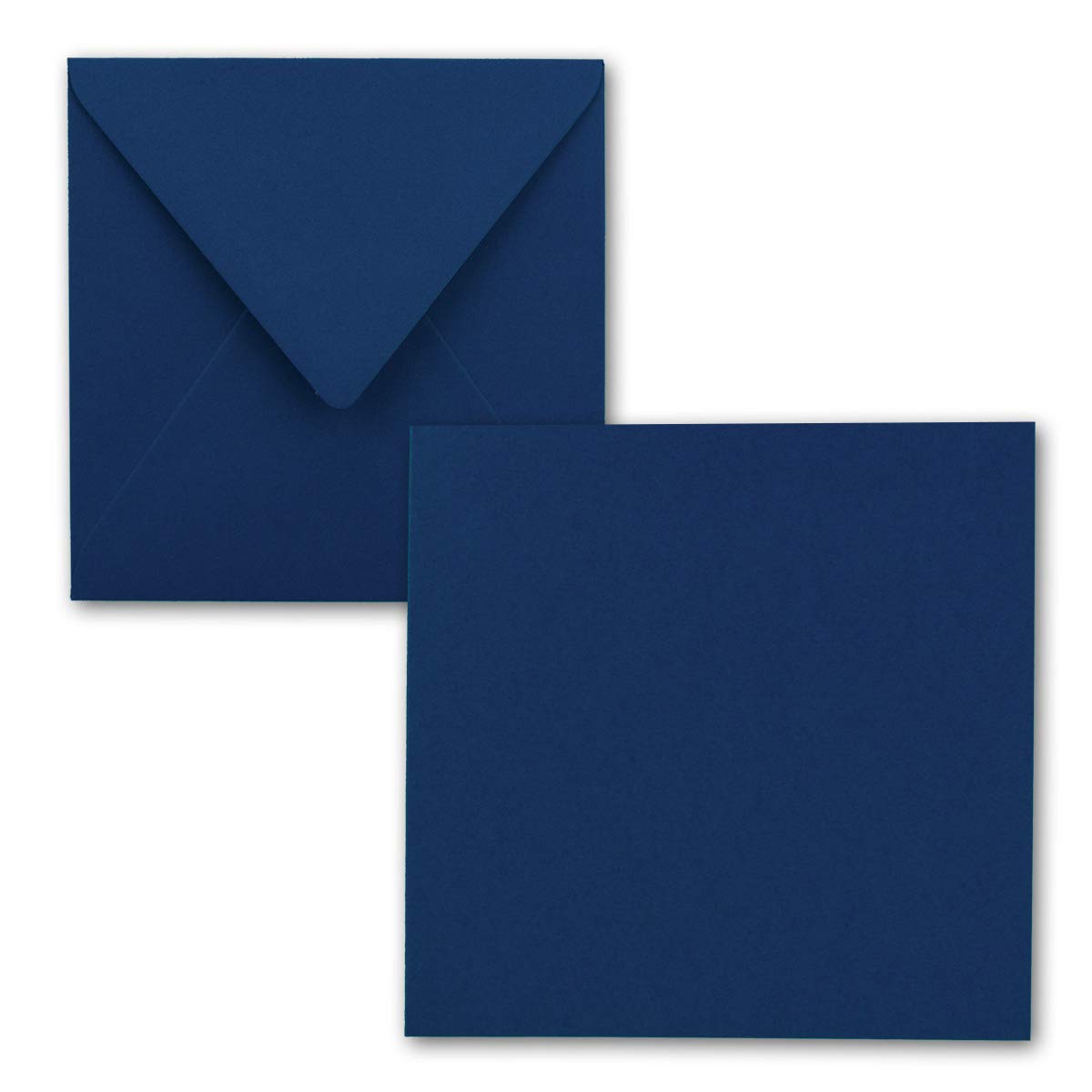 FarbenFroh® by Gustav Neuser® Set of 25 Simple Cards Square 15 x 15 cm with Envelopes in Midnight Blue for Greeting Cards etc.