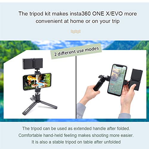 STARTRC Mini Tripod for Selfie Stick Monopod Stabilizer,Handheld Folding Cellphone Aluminum Tripod Mount Stand for Insta360 ONE X/EVO Camera Accessories - Thumbnail 2