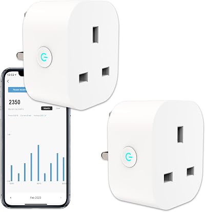 ANTELA Smart Plug with Energy Monitor 2.4GHz WiFi Alexa Google Home 2 Pack
