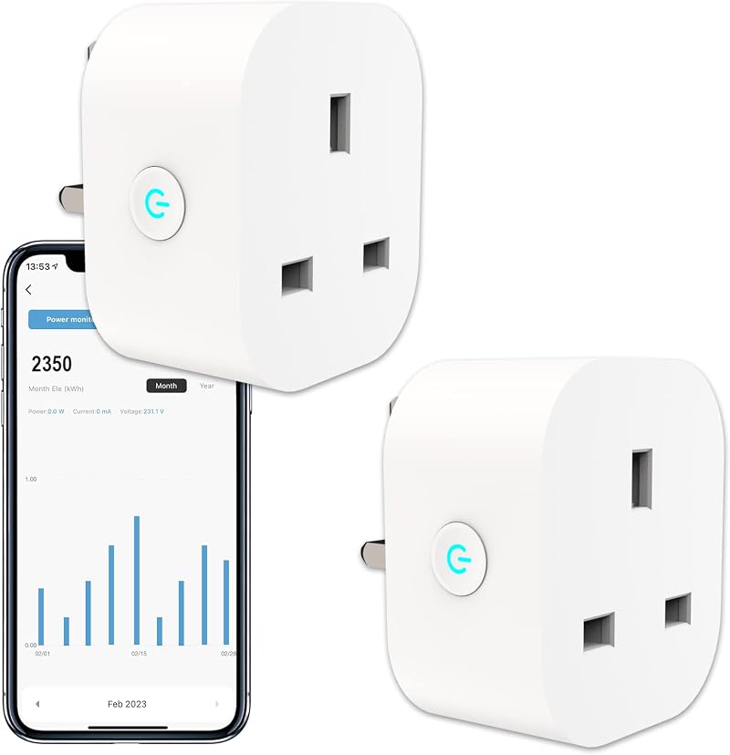 ANTELA Smart Plug with Energy Monitor 2.4GHz WiFi Alexa Google Home 2 Pack