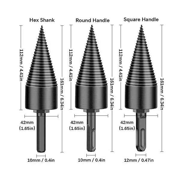 Panthem Holzspaltbohrer, 42 mm, robuster Bohrer, Schraubenkegel-Schraubendreher, Holzspalter, Schraubkegel, Anzündholz… – Bild 3