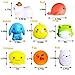 HLXY Bath Toys for Kids 8 Pack Light up Toys Flashing Colourful Light Baby Shower Bathtime Bathtub Toys For Kids and Toddler Rubber Cat Octopus Frog Bear Rabbit Seal Egg and Chick