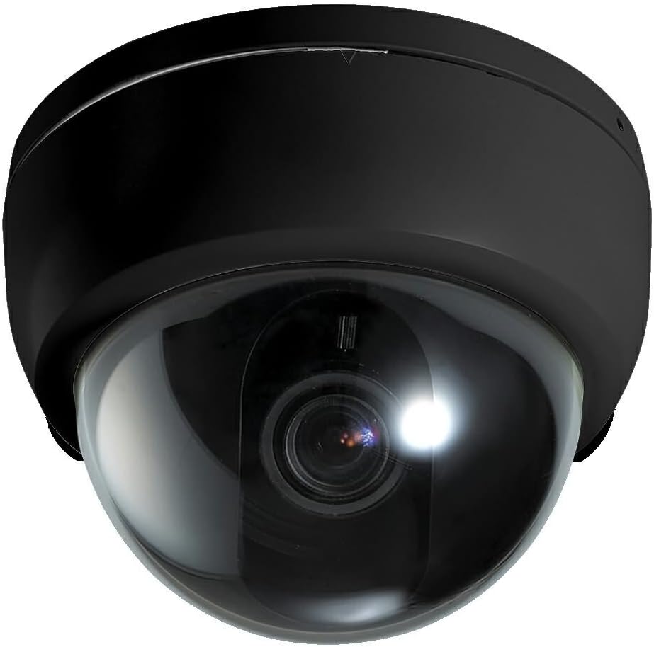 Divinezon Dummy CCTV Fake Dome Security Camera Motion Detection System, 11.5 x 11.5 x 7.2 CMcm, Black, Pack of 1