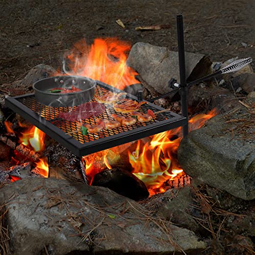 REDCAMP Swivel Campfire Grill Heavy Duty Steel Grate, Over Fire Camp