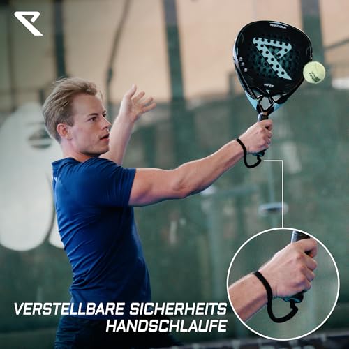 RYZE Hydra Padel Racket Made of 100% Carbon Fibre - Maximum Power, Control & Precision - 365 g with EVA 18 Foam - Unisex Padel Racket for Men & Women - Padel Racket Set with Free Case