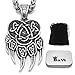 BaviPower Bear Paw Pendant Necklace with Celtic Knot Pattern Stainless Steel Nordic Scandinavian Necklace Authentic Viking Jewelry