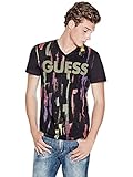 GUESS Men's Primo Paint Stroke V-Neck Tee