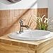 BWE Bathroom Faucet Brushed Nickel Waterfall Single Handle Hole Sink Faucets Bath Vanity Lavatory Vessel Commercial Satin with Water Supply Hose