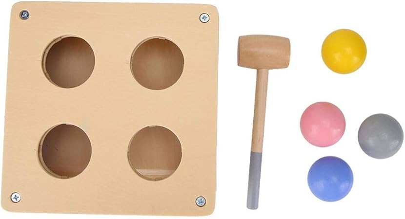 Amazon 木製ハンマーノッキングおもちゃ ノッキングテーブルおもちゃ ボールハンマーおもちゃ 赤ちゃんの贈り物のための耐久性のあるカラフルな子供幼児 ハンマートイ おもちゃ