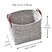 Woven Felt Storage Basket, LOONG BABY Large Natural Soft Laundry Hamper, Handmade Home Storage Boxes with PU Handle for organizing Baby Kids Toys, Clothing(Grey)