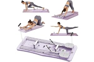 2025 Upgraded Pilates Board, Multifunctional Pilates Reformer, AB Workout Equipment with Timer, Pilates Board Foldable Gym Po