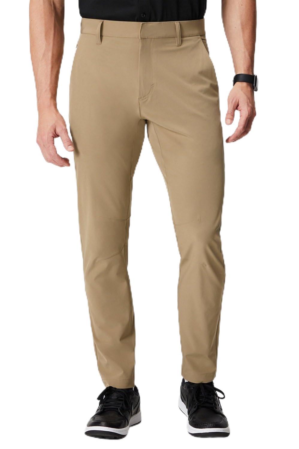 Photo 1 of (USED/FAIR) (BAGGED) 33X32 Fabletics Men's The Only Pant (Slim Fit), External Pocket, Water-Repellent, Zip Pockets, Lightweight, Dark Twill, 33X32, Regular