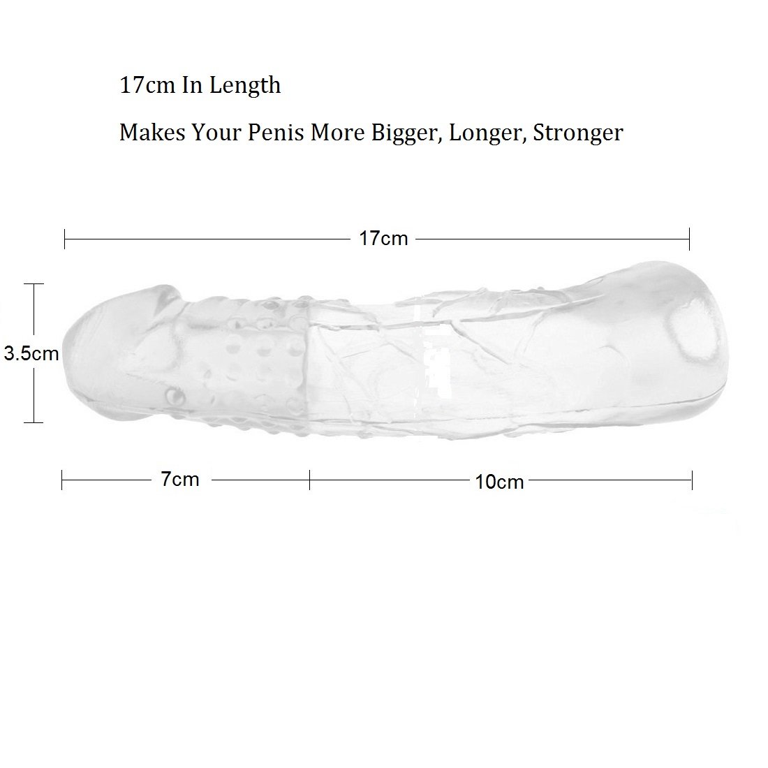 Penis Sleeve Extender, James Love 17cm Soft Penismanschette / Penishülle zur Penisverlängerung & Erektionssteigerung, Spielzeug für Männer (Transparent)