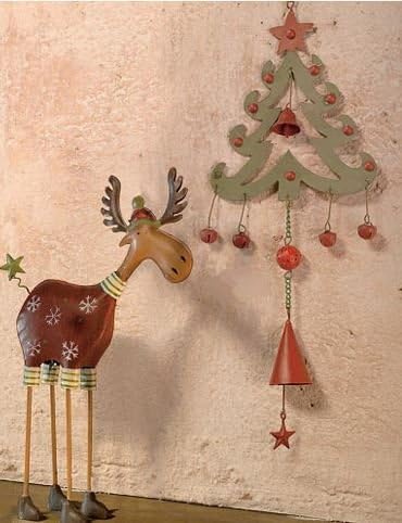 Amazon アンティークな カントリー風 トナカイと クリスマスツリー 温かみのある クリスマス装飾 インテリア