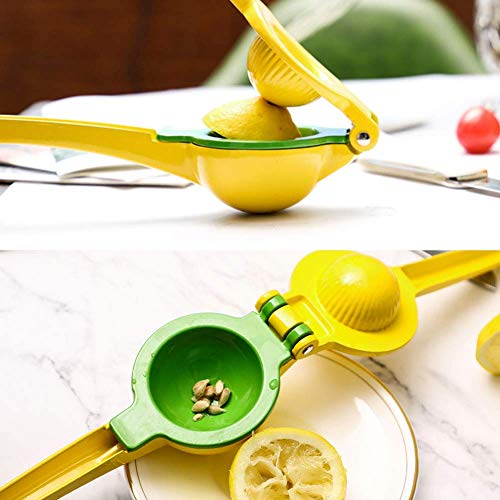 Chefbar Top Rated Premium Quality Metal Lemon Lime Squeezer - Manual Citrus Press Juicer FreshForce Citrus Juicer Aluminum Lime Squeezer Yellow (Renewed)